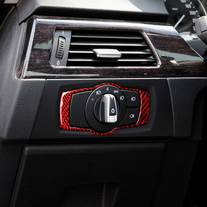 For BMW 3 Series E90 Carbon Fiber Car Headlight Switch Decorative Sticker,Left and Right Drive Universal, Car Headlight Switch