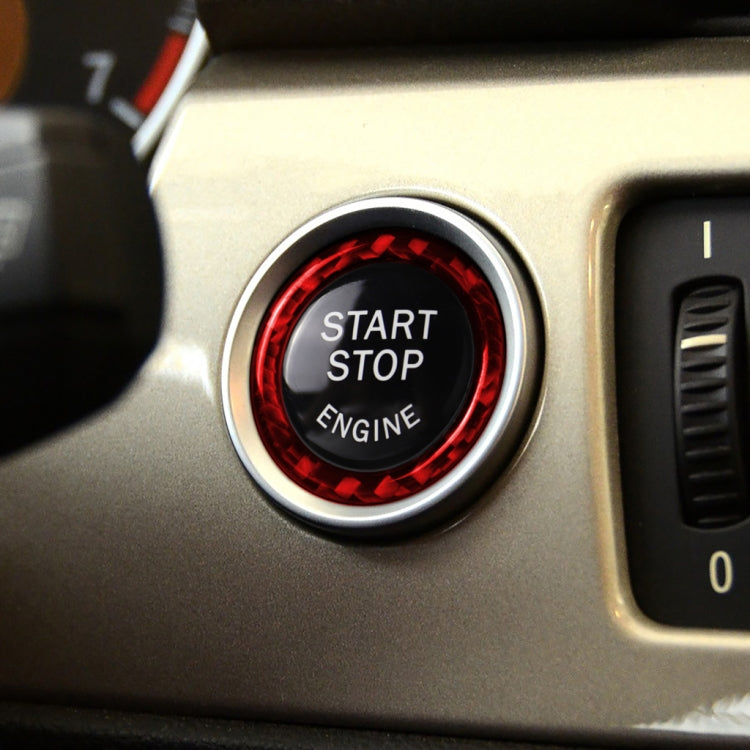 For BMW 3 Series E90 Carbon Fiber Car One-button Start Decorative Sticker, Left and Right Drive, Car One-button Start
