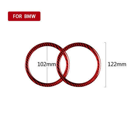 2 PCS Set for BMW 3 Series E90 Carbon Fiber Car Horn Circle Decorative Sticker, Car Horn Circle