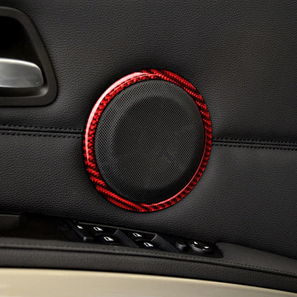 2 PCS Set for BMW 3 Series E90 Carbon Fiber Car Horn Circle Decorative Sticker, Car Horn Circle