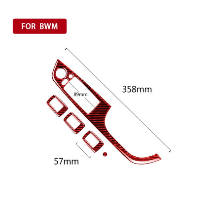 5 PCS Set For BMW 3 Series E90 Carbon Fiber Car Right Drive Window Lift Panel Decorative Sticker, Diameter: 35.8cm, Car Right Drive Window Lift Panel