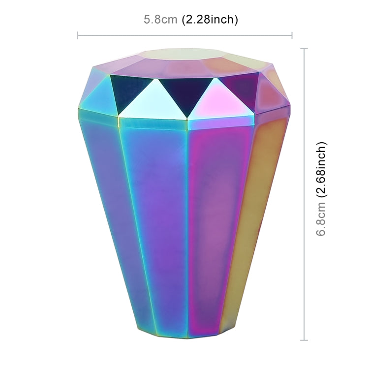 Universal Car Colorful Diamond Shape Metal Gear Shift Knob, Colorful