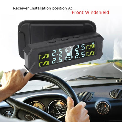 Car High Precision Solar Charging Tire Pressure Monitoring System TPMS, External Voice Sensor, External Voice Sensor