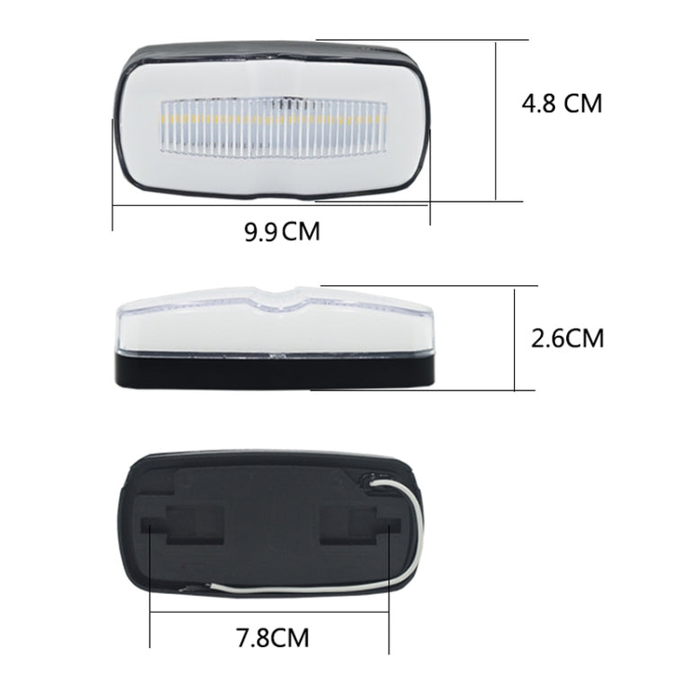 2 PCS MK-190 Truck LED Side Marker Light, MK-190 (White Light), MK-190 (Red Light)