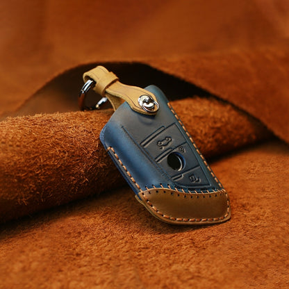 For BMW Blade Style Car Cowhide Leather Key Protective Cover Key Case, Two Keys Version, For BMW, Two Keys Version