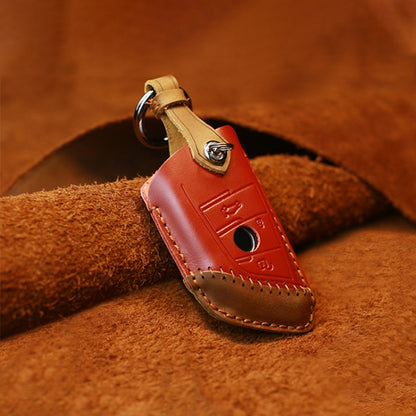 For BMW Blade Style Car Cowhide Leather Key Protective Cover Key Case, Two Keys Version, For BMW, Two Keys Version