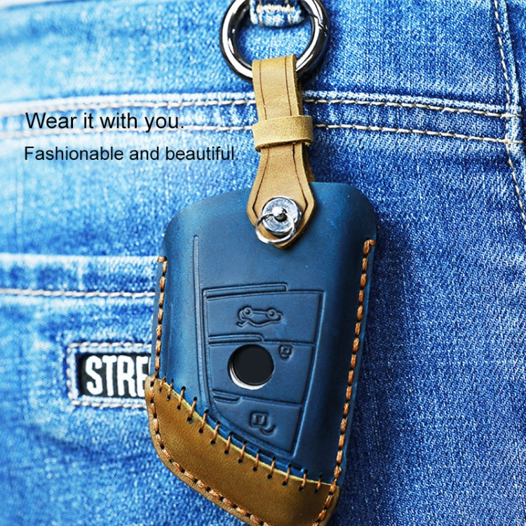 For BMW Blade Style Car Cowhide Leather Key Protective Cover Key Case, Two Keys Version, For BMW, Two Keys Version