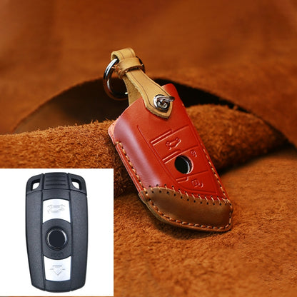 For BMW Blade Style Car Cowhide Leather Key Protective Cover Key Case, Two Keys Version, For BMW, Two Keys Version