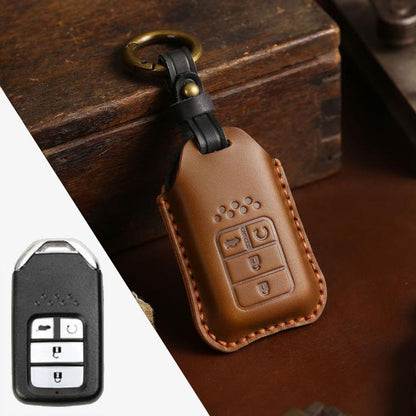For Honda Car Cowhide Leather Key Protective Cover Key Case, Four Keys Version, For Honda , Four Keys Version, For Honda, Four Keys Version
