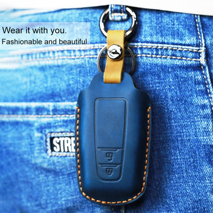 For Toyota Car Cowhide Leather Key Protective Cover Key Case, Three Keys Version, For Toyota