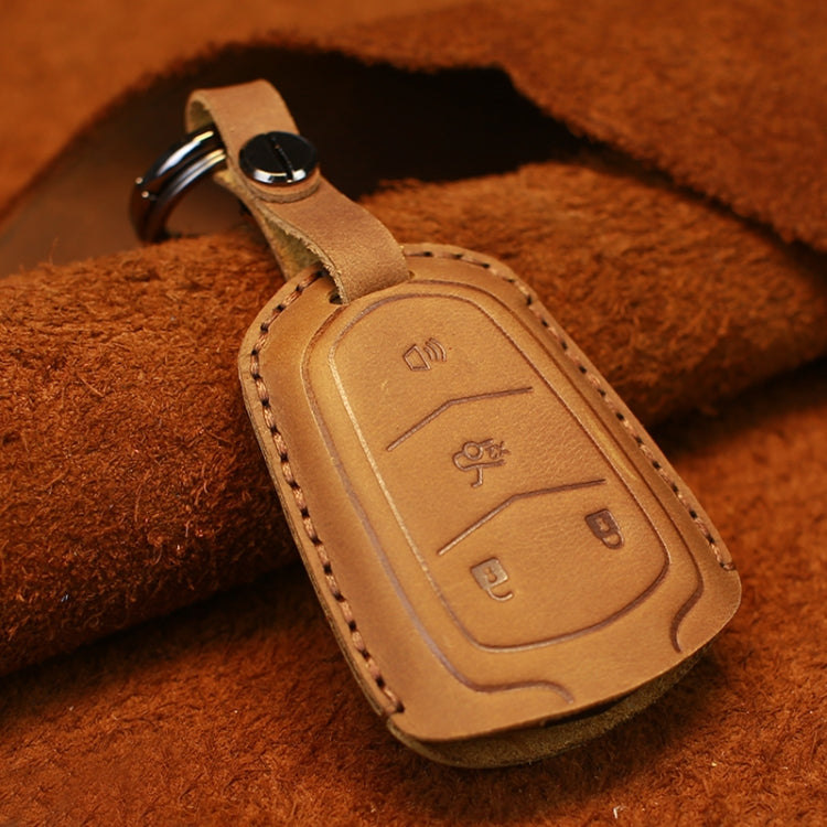 For Cadillac Car Cowhide Leather Key Protective Cover Key Case, Four Keys Version, For Cadillac, Four Keys Version