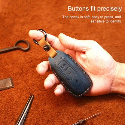 For Ford Old Style Car Cowhide Leather Key Protective Cover Key Case, For Ford Old Style