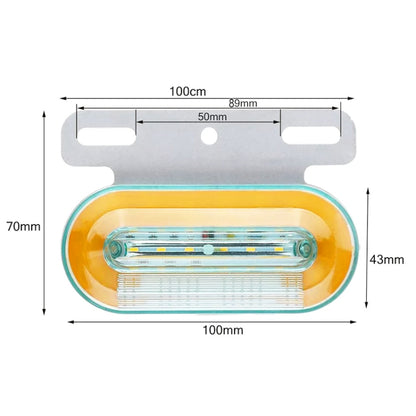 2 PCS 12V 12LED Car Oval Side Lamp, 12V (White Light), 12V (Red Light), 12V (Yellow Light)