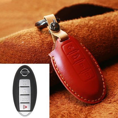 For Nissan Car Cowhide Leather Key Protective Cover Key Case, Four Keys Version, For Nissan, Four Keys Version