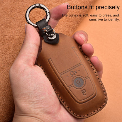 For Ford Car Cowhide Leather Key Protective Cover Key Case, Four Keys Version, For Ford, Four Keys Version