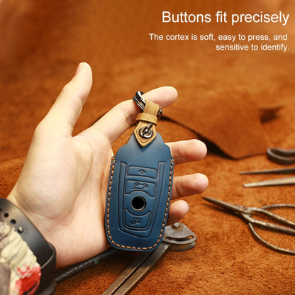 For BMW Old Style Car Cowhide Leather Key Protective Cover Key Case, Three Keys Version, For BMW Old Style, Three Keys Version