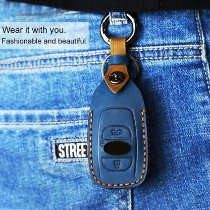 For Subaru Car Cowhide Leather Key Protective Cover Key Case, For Subaru