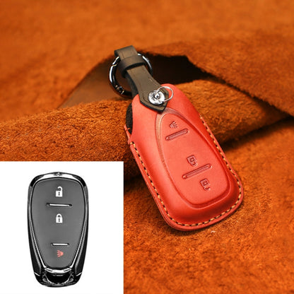 For Chevrolet Car Cowhide Leather Key Protective Cover Key Case, Three Keys Version, For Chevrolet, Three Keys Version