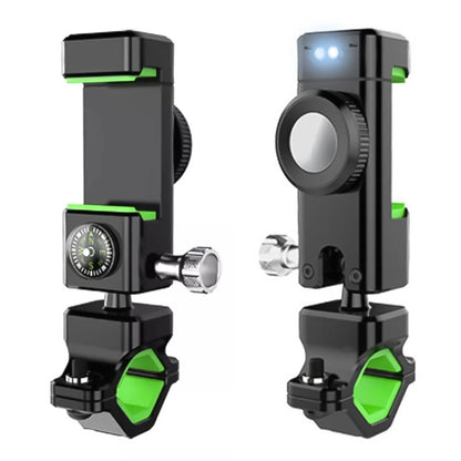 Bicycle / Motorcycle Anti-theft Anti-take Off Mobile Phone Holder with Light, with Light (Black), with Light (Green)