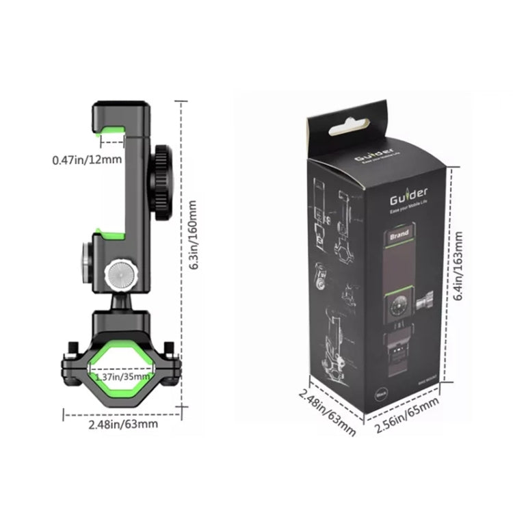 Bicycle / Motorcycle Anti-theft Anti-take Off Mobile Phone Holder with Light, with Light (Black), with Light (Green)
