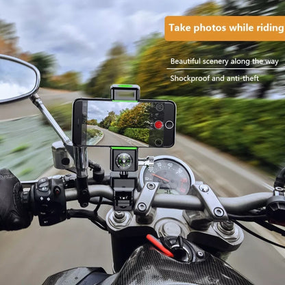 Bicycle / Motorcycle Anti-theft Anti-take Off Mobile Phone Holder with Light, with Light (Black), with Light (Green)