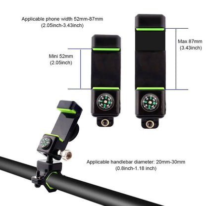 Bicycle / Motorcycle Anti-theft Anti-take Off Mobile Phone Holder without Light, without Light (Black), without Light (Green)