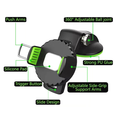 Multifunctional Car Center Console Dashboard Suction Cup Phone Holder, Suction Cup (Black), Suction Cup (Green)