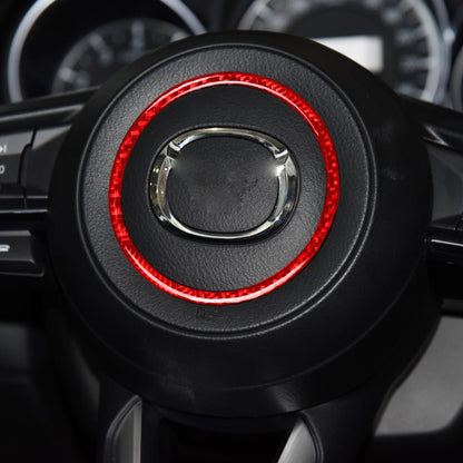 Car Carbon Fiber Steering Wheel Decorative Sticker for Mazda 3 Axela 2017-2018, Left and Right Drive, Steering Wheel for Mazda 3