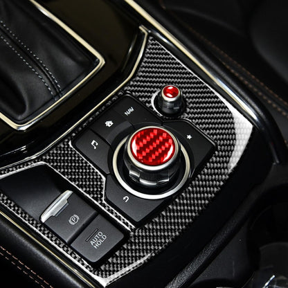 Car Carbon Fiber Multimedia Buttons Decorative Sticker for Mazda 3 / 6 / CX-9 / CX-5, Left and Right Drive, Multimedia Buttons