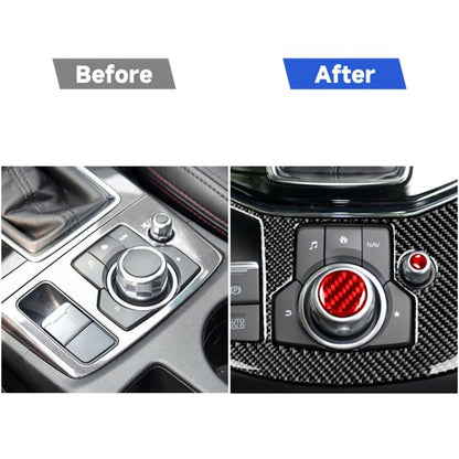 Car Carbon Fiber Multimedia Buttons Decorative Sticker for Mazda 3 / 6 / CX-9 / CX-5, Left and Right Drive, Multimedia Buttons