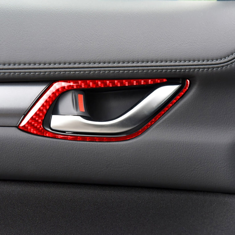 Car Carbon Fiber Inside Door Handle Decorative Sticker for Mazda CX-5 2017-2018, Left and Right Drive, Inside Door Handle
