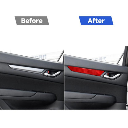 Car Carbon Fiber Door Panel Decorative Sticker for Mazda CX-5 2017-2018, Left and Right Drive, Door Panel