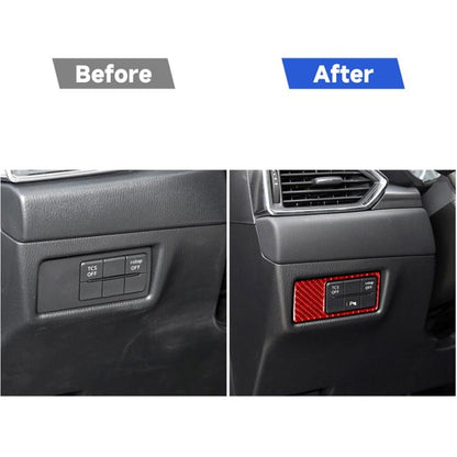 Car Carbon Fiber Headlight Decorative Sticker for Mazda CX-5 2017-2018, Left and Right Drive, Headlight