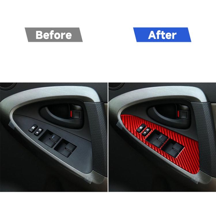 Car Carbon Fiber Window Glass Lift Panel Decorative Sticker for Toyota RAV4 2006-2013, Right Drive, Window Glass Lift Panel, Right Drive