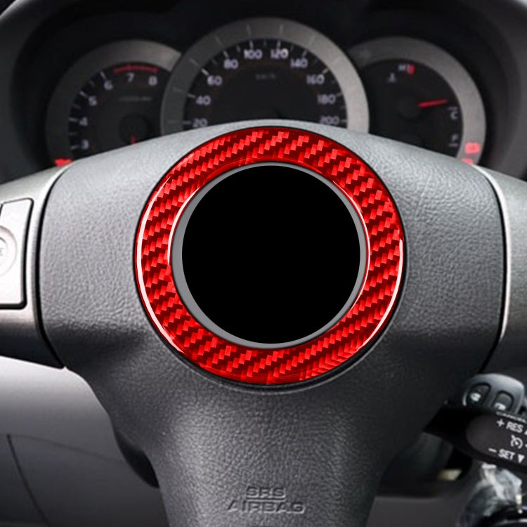 Car Carbon Fiber Steering Wheel Decorative Sticker for Toyota RAV4 2006-2013, Left and Right Drive, Steering Wheel
