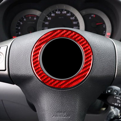 Car Carbon Fiber Steering Wheel Decorative Sticker for Toyota RAV4 2006-2013, Left and Right Drive, Steering Wheel