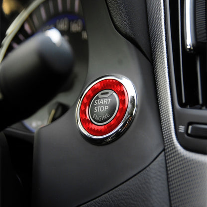 Car Carbon Fiber One-button Start Decorative Sticker for Infiniti Q50 2014-2020 / Q60 / QX60, Left and Right Drive, One-button Start