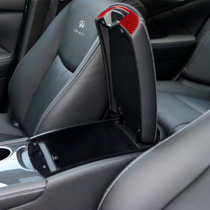Car Carbon Fiber Armrest Box Decorative Sticker for Infiniti Q50 2014-2020, Left and Right Drive, Armrest Box
