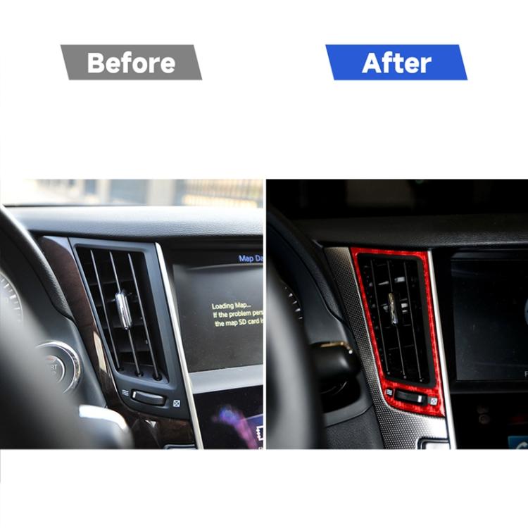 Car Carbon Fiber Central Air Outlet Decorative Sticker for Infiniti Q50 2014-2020, Left and Right Drive, Central Air Outlet