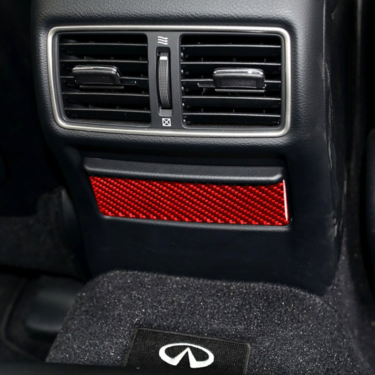 Car Carbon Fiber Rear Ashtray Panel Decorative Sticker for Infiniti Q50 2014-2020, Left and Right Drive, Rear Ashtray Panel