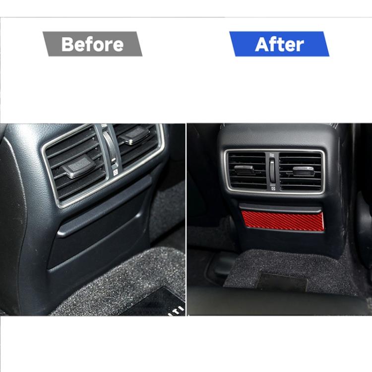 Car Carbon Fiber Rear Ashtray Panel Decorative Sticker for Infiniti Q50 2014-2020, Left and Right Drive, Rear Ashtray Panel