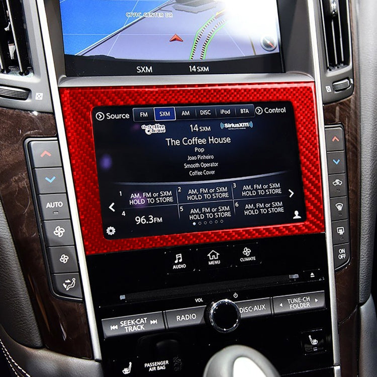 Car Carbon Fiber Navigation Frame Decorative Sticker for Infiniti Q50 2014-2020, Left and Right Drive, Navigation Frame