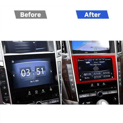 Car Carbon Fiber Navigation Frame Decorative Sticker for Infiniti Q50 2014-2020, Left and Right Drive, Navigation Frame
