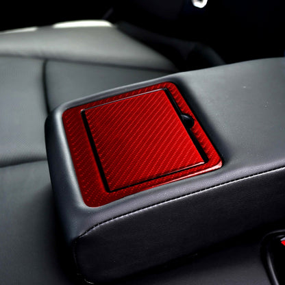 Car Carbon Fiber Rear Water Cup Holder Decorative Sticker for Infiniti Q50 2014-2020, Left and Right Drive, Rear Water Cup Holder