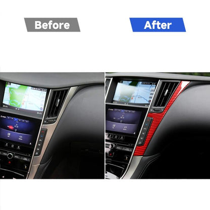 Car Carbon Fiber Central Control F Frame Decorative Sticker for Infiniti Q50 2014-2020, Left and Right Drive, Central Control F Frame