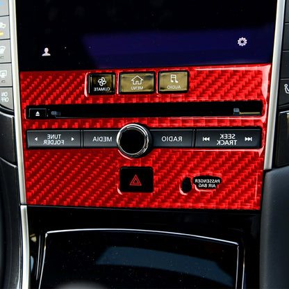 Car Carbon Fiber B Style CD Console Panel Decorative Sticker for Infiniti Q50 2014-2020, Right Drive, B Style CD Console Panel, Right Drive