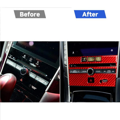 Car Carbon Fiber B Style CD Console Panel Decorative Sticker for Infiniti Q50 2014-2020, Right Drive, B Style CD Console Panel, Right Drive