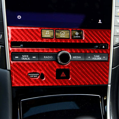 Car Carbon Fiber B Style CD Console Panel Decorative Sticker for Infiniti Q50 2014-2020, Left Drive, B Style CD Console Panel, Left Drive