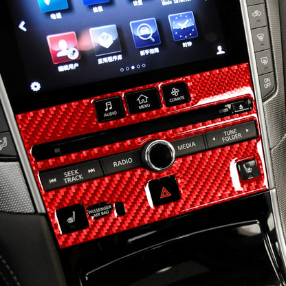 Car Carbon Fiber A Style CD Console Panel Decorative Sticker for Infiniti Q50 2014-2020, Left Drive, A Style CD Console Panel, Left Drive
