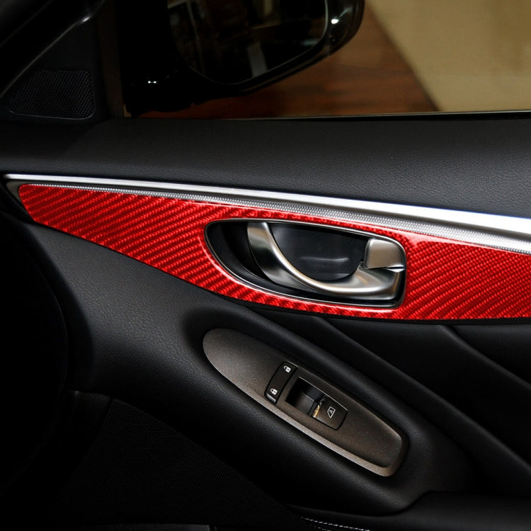 Car Carbon Fiber B Style Door Handle Panel Decorative Sticker for Infiniti Q50 2014-2020, Left Drive, B Style Door Handle Panel, Left Drive